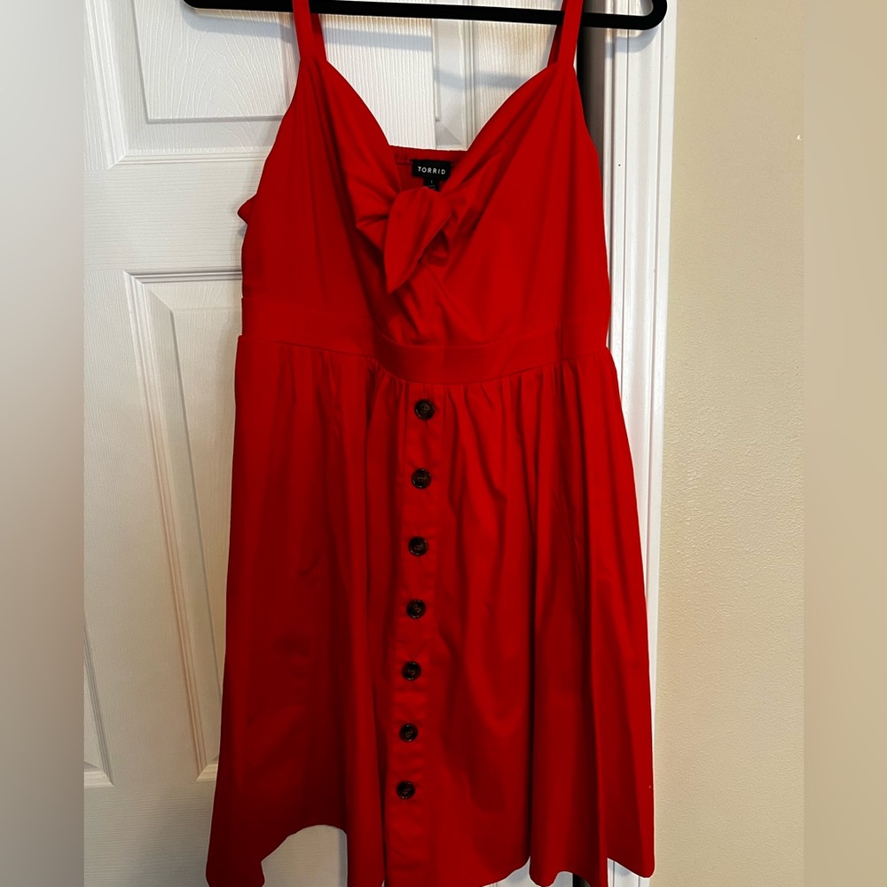 Red flowy dress